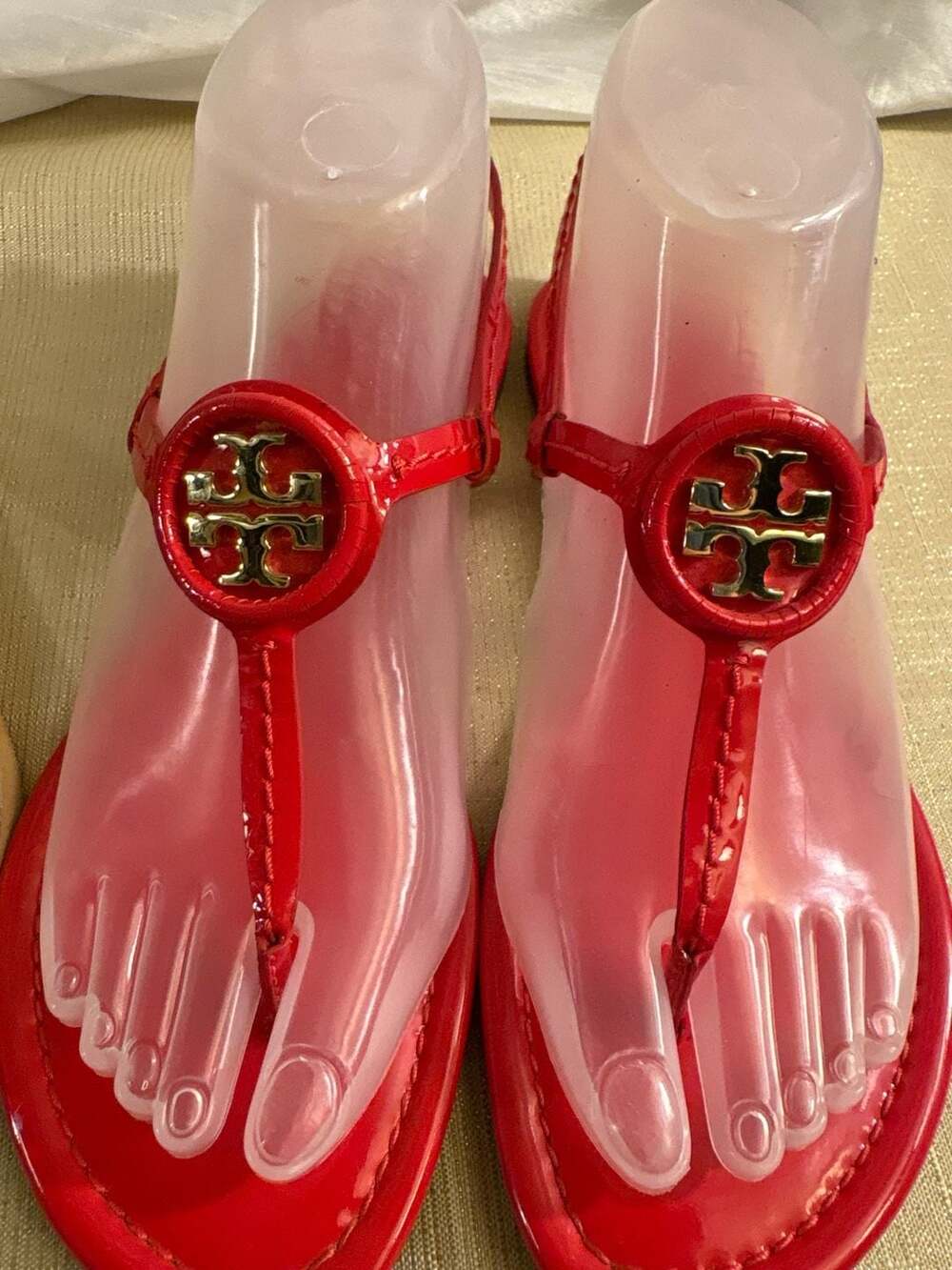 Tory Burch Miller Thong Sandals Size 7M Red Patent